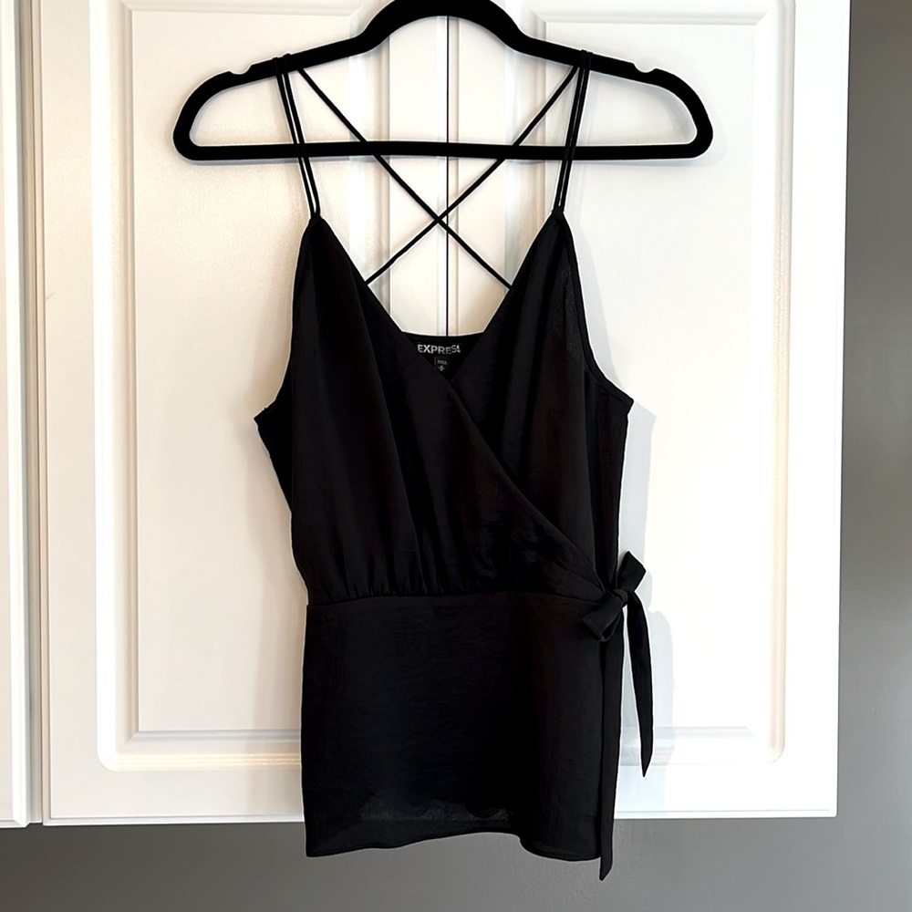 Express Black Wrap Top, Size M